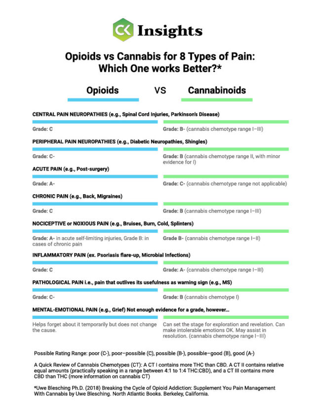 Opioids vs Cannabis for Pain Treatment infographic