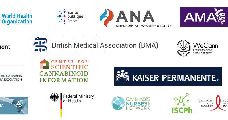 Logos for Global Health Authorities that recognize the proven health benefits of Cannabis.