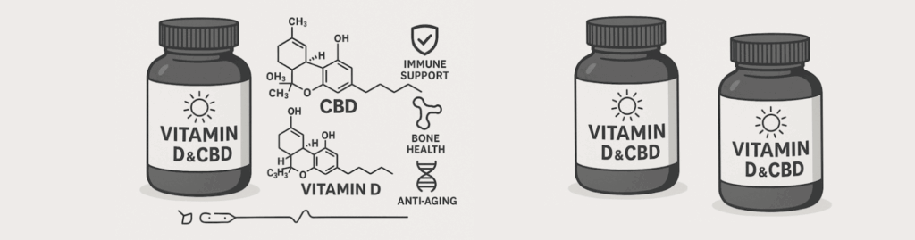 CBD and Vitamin D provides support for bones and immune system