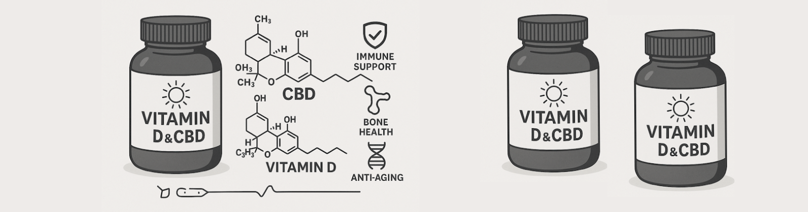 CBD and Vitamin D provides support for bones and immune system